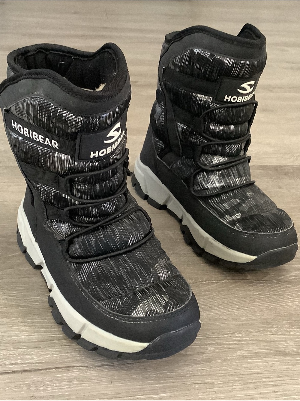 Hobibear Kids Black Winter Boots - Insulated Snow Shoes